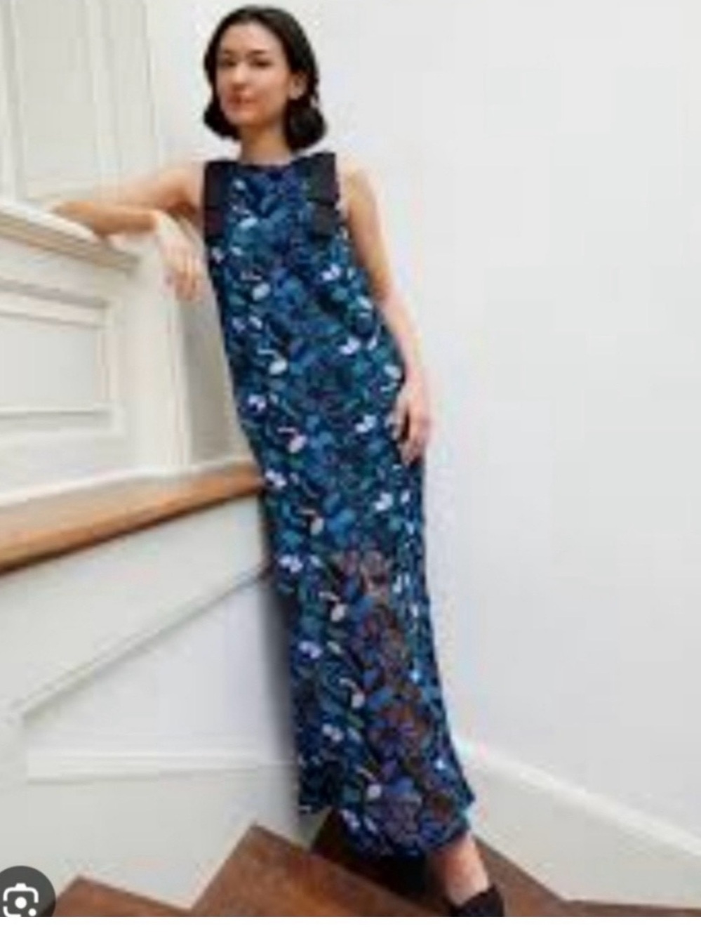 Abbey Glass Black Floral Lace Maxi Dress - worn once and dry cleaned
